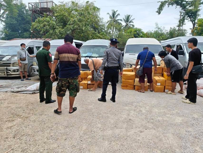 တာချီလိတ်မှာ ထိုင်းဘက်က ဝင်ရောက်လာတဲ့ အသားငါးနဲ့ ဟင်းသီးဟင်းရွက်တွေကို ဖမ်းဆီးနေလို့ ဈေး ၂ ဆနီးပါး မြင့်တက်